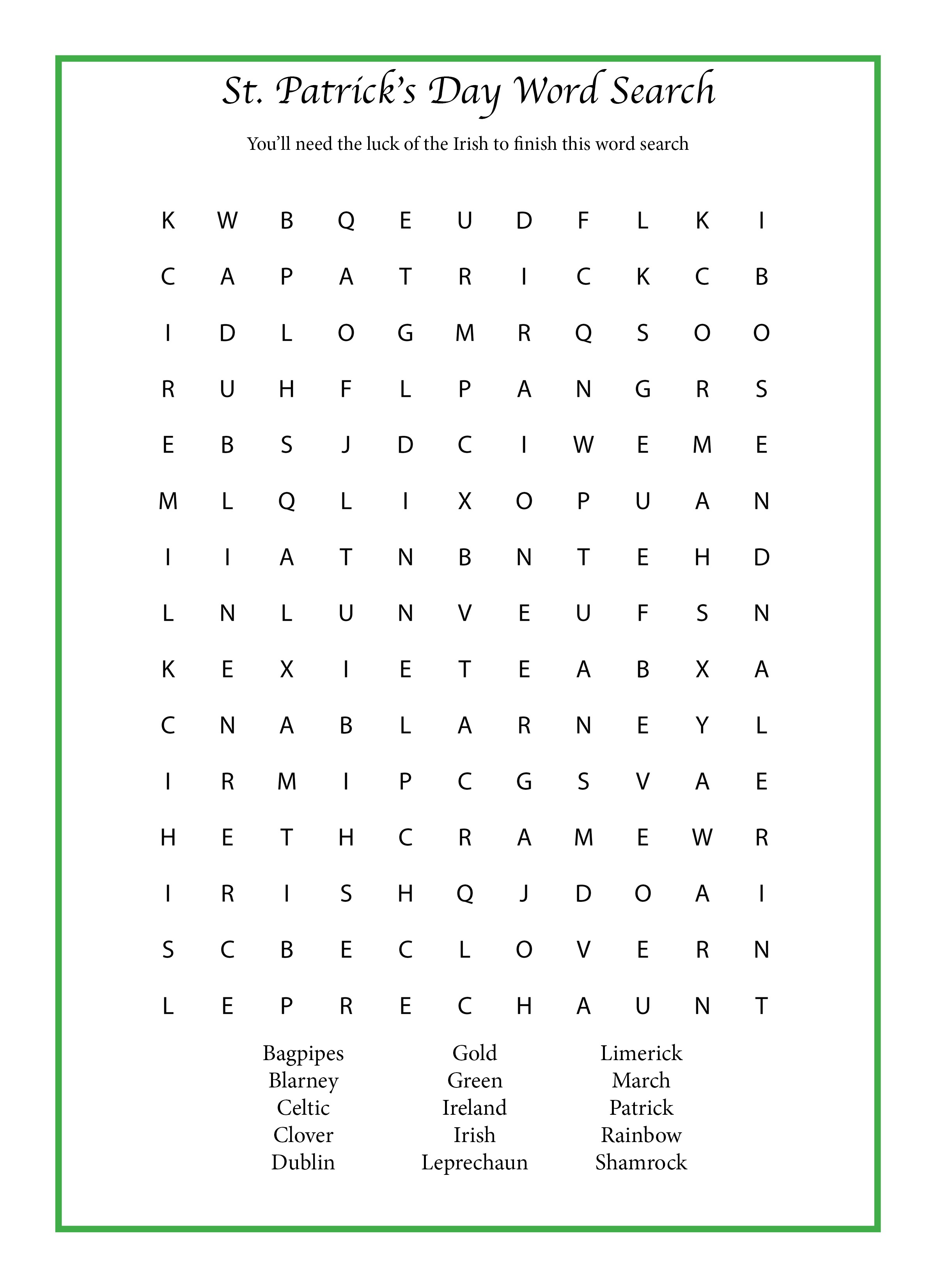 MARCH Word Search PianoNotes Online